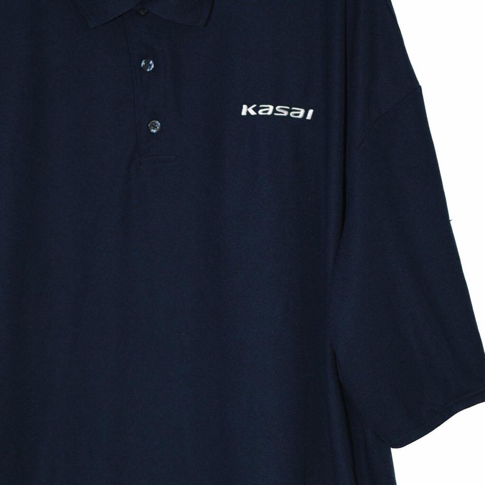 Gildan Mens Blue Polyester Polo Shirt Collared Buttons Logo Short Sleeves Sz 4XL - Picture 4 of 6